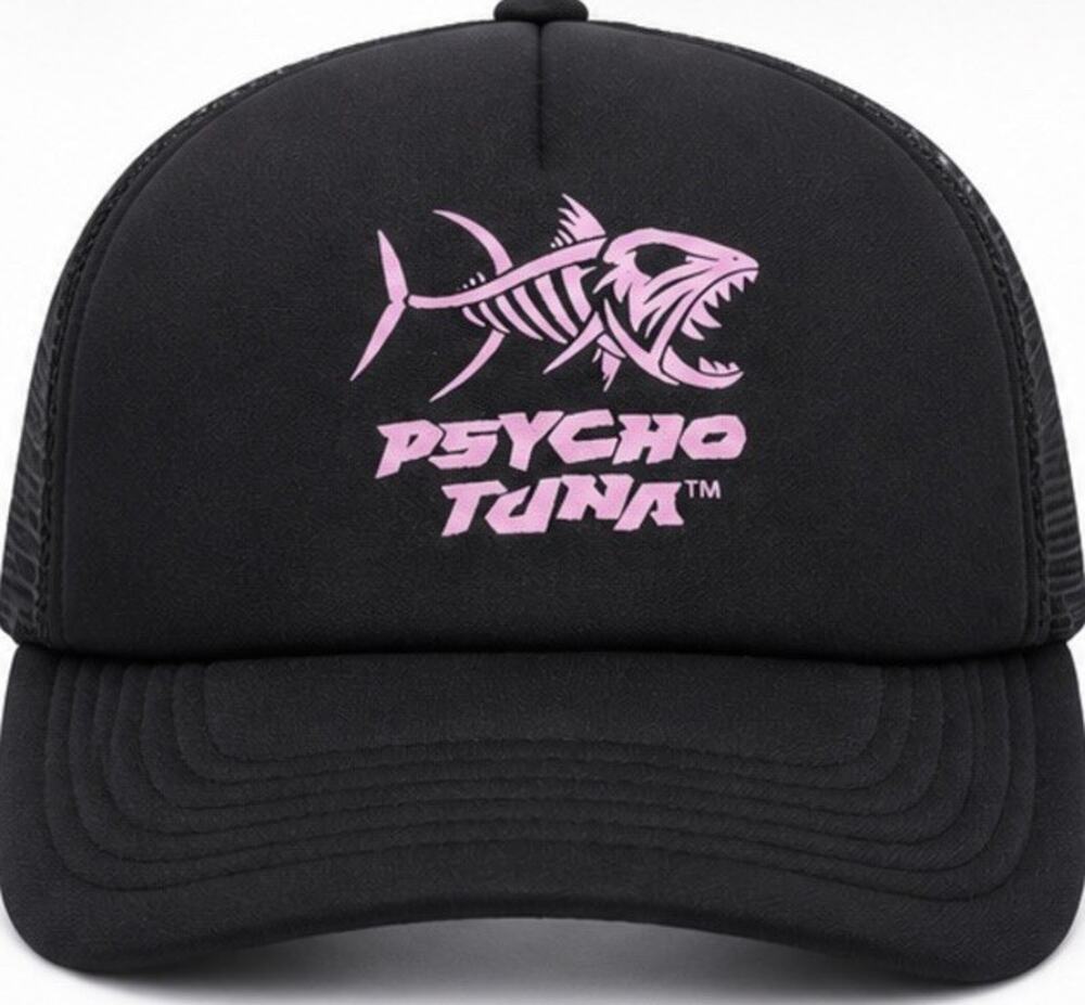 Psycho Tuna Black Pink Mesh Trucker Snapback Hat Cap Adjustable Adult OSFM